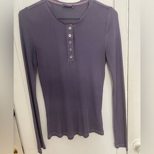 SILK LAUNDRY Purple button up long sleeve top